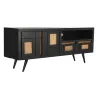 TV mēbeles DKD Home Decor Melns Rotangpalma Mango koks (145,5 x 40,5 x 60 cm)