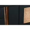 Televizoriaus baldai DKD Home Decor Juoda Rotangas Mango mediena (145,5 x 40,5 x 60 cm)