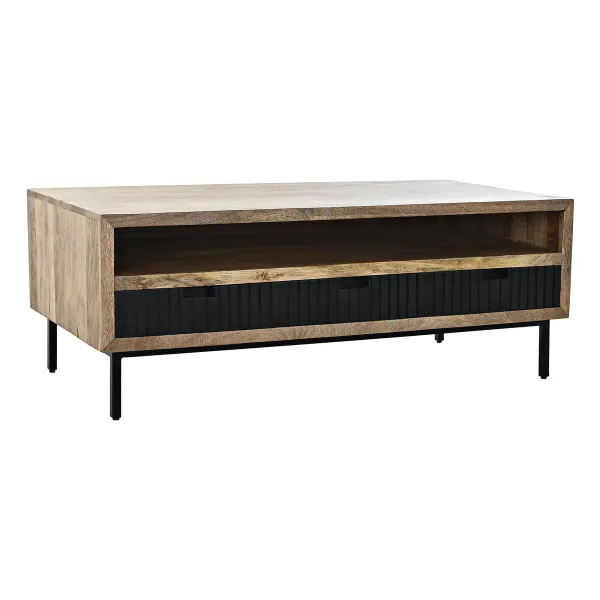 Centrinis stalas DKD Home Decor Juoda Šviesiai rudas Metalinis Mango mediena 120 x 60 x 45 cm