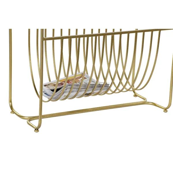 Полка для журналов DKD Home Decor Зеркало Позолоченный Металл (76 x 35 x 83 cm)