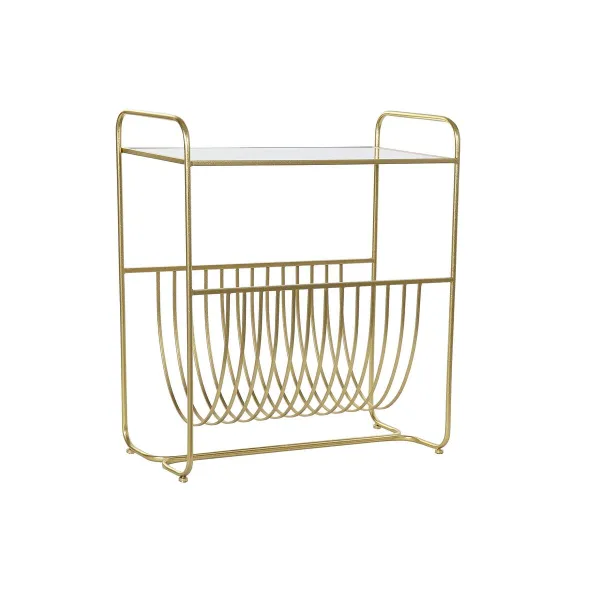Полка для журналов DKD Home Decor Зеркало Позолоченный Металл (76 x 35 x 83 cm)