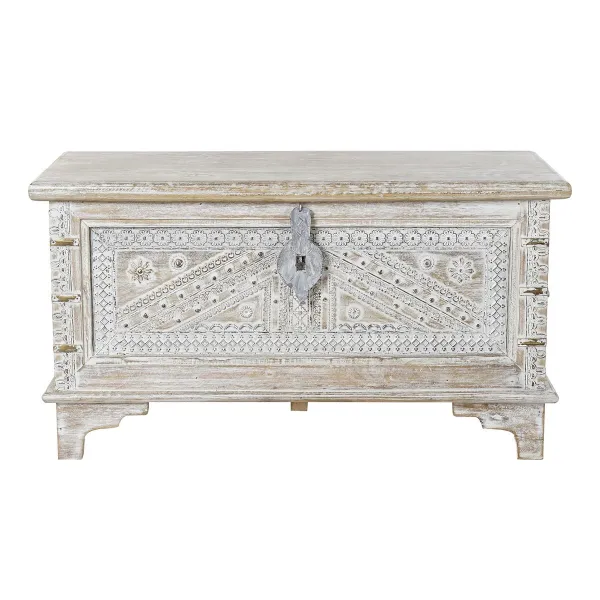 Skrynia DKD Home Decor 88 x 40 x 45 cm Balta Žalvaris Mango mediena