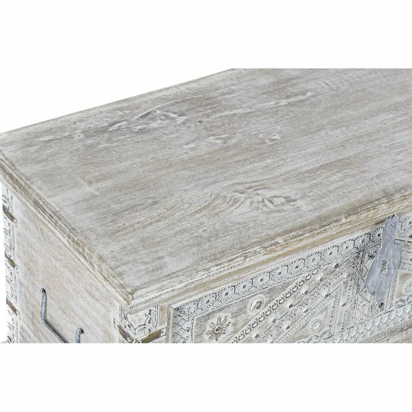 Skrynia DKD Home Decor 88 x 40 x 45 cm Balta Žalvaris Mango mediena