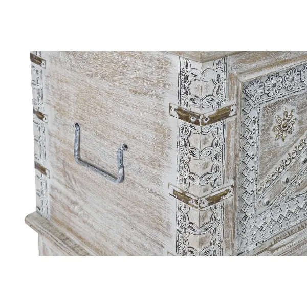 Krūtis DKD Home Decor 88 x 40 x 45 cm Balts Misiņš Mango koks