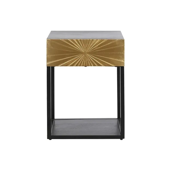 Ночной столик DKD Home Decor Позолоченный 35 x 40 x 55 cm Чёрный Металл Деревянный