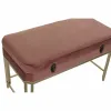 Taburete DKD Home Decor   Rozā Bronza Metāls Samts (80 x 40 x 47 cm)