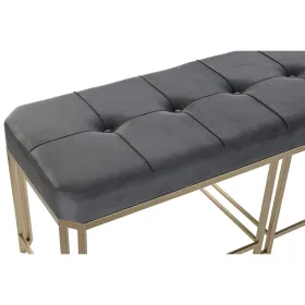 Taburete DKD Home Decor   Pelēks Metāls Samts (120 x 40 x 47 cm)