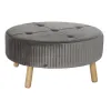 Pacelšanas Pedālis DKD Home Decor 80 x 80 x 38 cm Scandi Pelēks Koks Samts Tumši pelēks Velvet