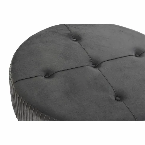подставка для ног DKD Home Decor 80 x 80 x 38 cm Scandi Серый Деревянный Велюр Темно-серый Velvet
