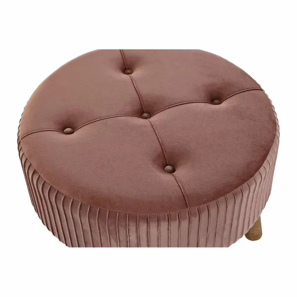 Pacelšanas Pedālis DKD Home Decor Dabisks Koks Samts Gaiši Rozā (61 x 61 x 38 cm)