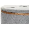 Bench DKD Home Decor   Natural Wood Polyester Light grey (80 x 80 x 43 cm)