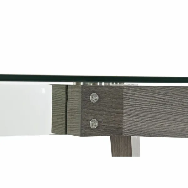 Обеденный стол DKD Home Decor Стеклянный Серый Прозрачный Деревянный MDF (160 x 90 x 75 cm)