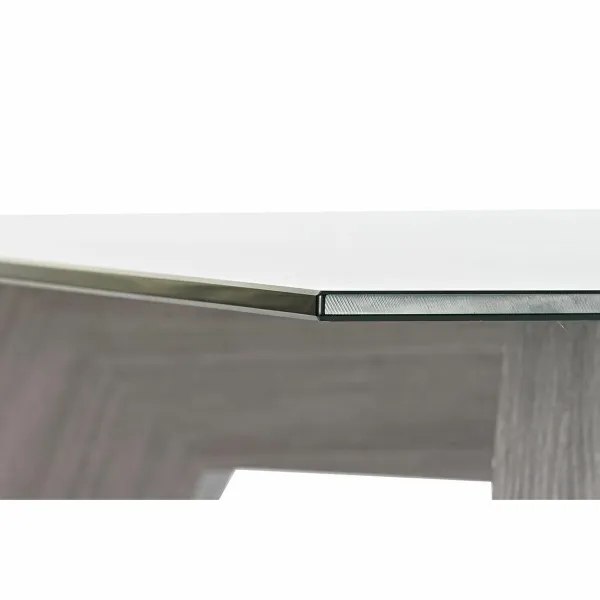 Обеденный стол DKD Home Decor Стеклянный Серый Прозрачный Деревянный MDF (160 x 90 x 75 cm)