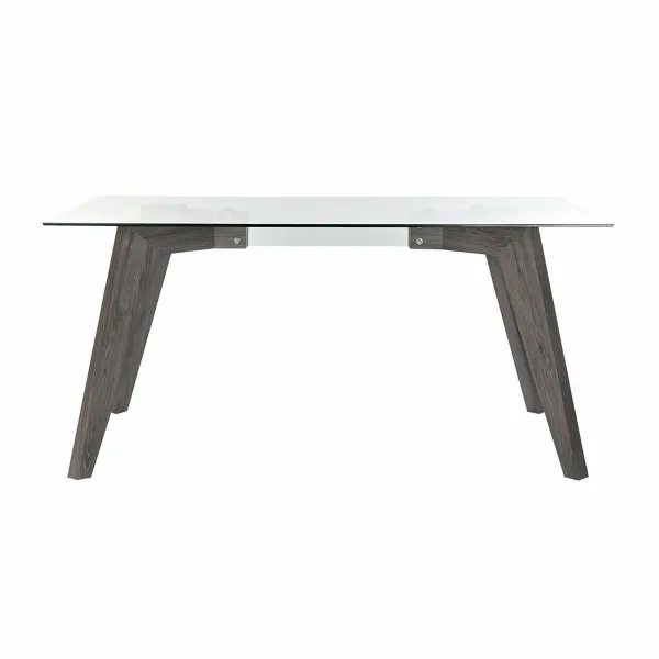 Обеденный стол DKD Home Decor Стеклянный Серый Прозрачный Деревянный MDF (160 x 90 x 75 cm)