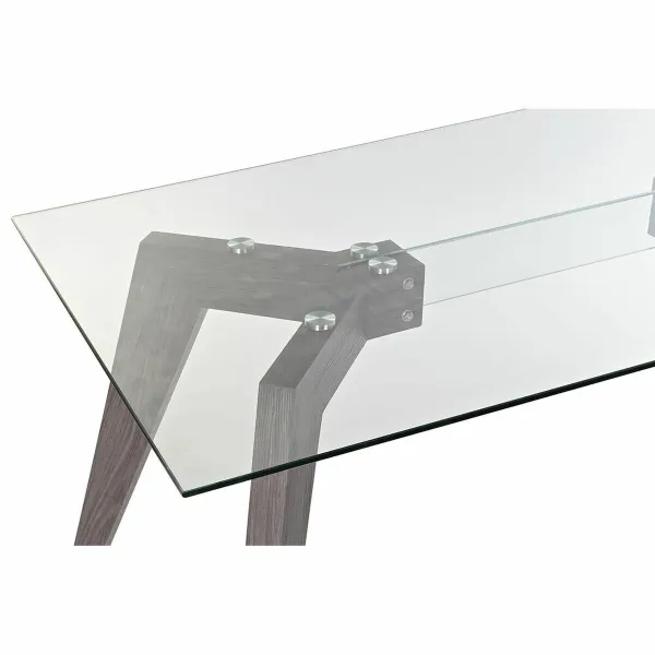 Обеденный стол DKD Home Decor Стеклянный Серый Прозрачный Деревянный MDF (160 x 90 x 75 cm)