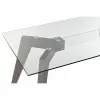 Обеденный стол DKD Home Decor Стеклянный Серый Прозрачный Деревянный MDF (160 x 90 x 75 cm)