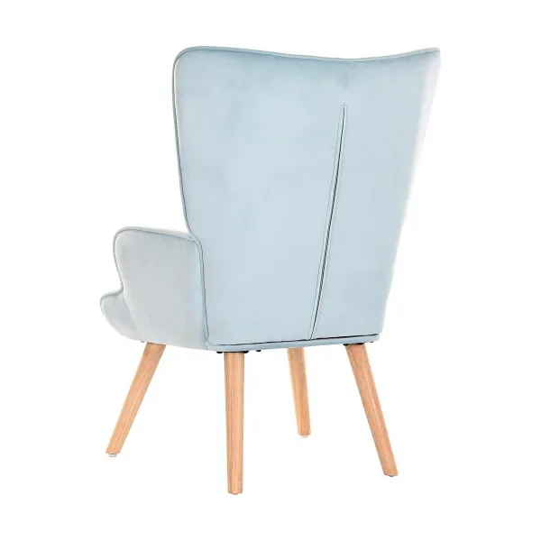 Fotelis DKD Home Decor Dangaus mėlynumo Natūralus Poliesteris Medžio 67 x 75 x 96 cm