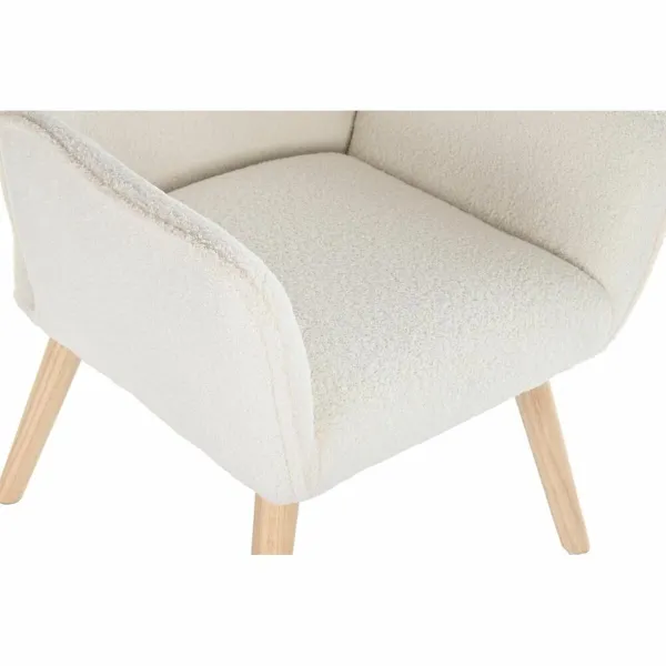 Кресло DKD Home Decor Кремовый Натуральный 65 x 75 x 96 cm