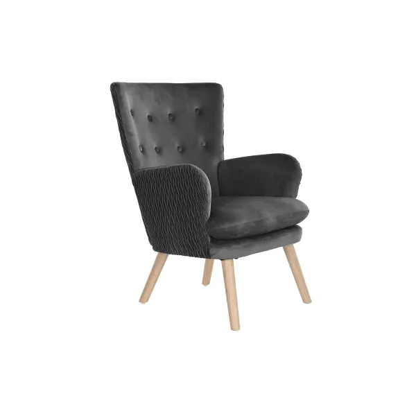 Сиденье DKD Home Decor Натуральный Темно-серый полиэстер Деревянный 66 x 67 x 92 cm