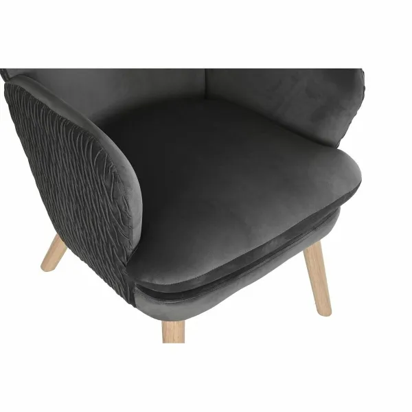Сиденье DKD Home Decor Натуральный Темно-серый полиэстер Деревянный 66 x 67 x 92 cm