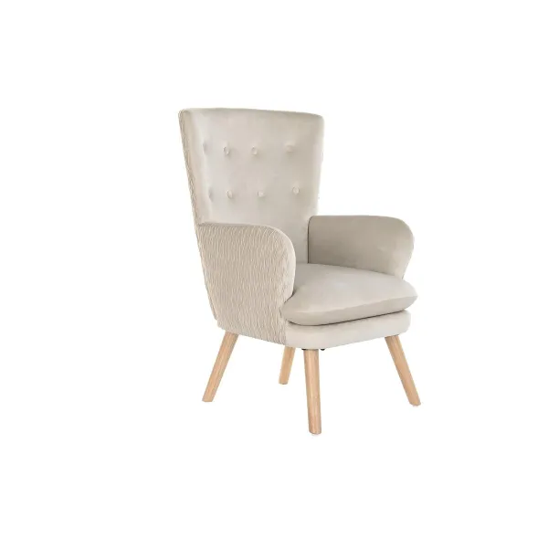 Сиденье DKD Home Decor Бежевый Натуральный полиэстер Деревянный 67 x 70 x 95 cm
