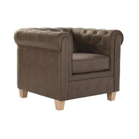 Nojatuoli DKD Home Decor 80 x 80 x 70 cm Puu Tummanruskea
