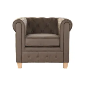 Nojatuoli DKD Home Decor 80 x 80 x 70 cm Puu Tummanruskea