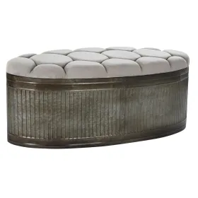 Taburete DKD Home Decor   Bēšs Metāls Poliesters Tumši brūns (121 x 44 x 47,5 cm)