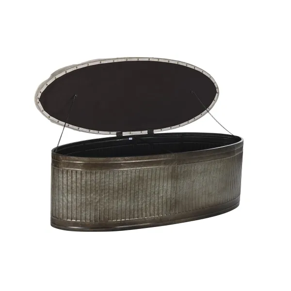 Taburete DKD Home Decor   Bēšs Metāls Poliesters Tumši brūns (121 x 44 x 47,5 cm)