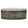 Банкетка DKD Home Decor   Бежевый Металл полиэстер Темно-коричневый (121 x 44 x 47,5 cm)