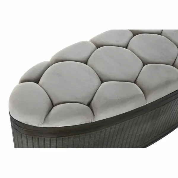 Банкетка DKD Home Decor   Бежевый Металл полиэстер Темно-коричневый (121 x 44 x 47,5 cm)