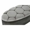 Банкетка DKD Home Decor   Бежевый Металл полиэстер Темно-коричневый (121 x 44 x 47,5 cm)