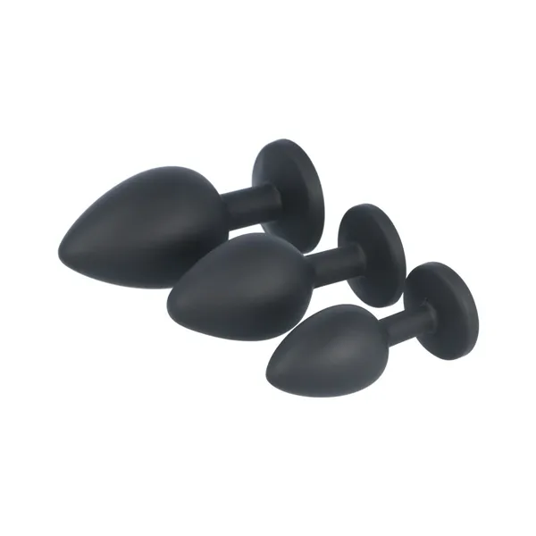 Anal plug Virgite Black Silicone Set 3 Pieces