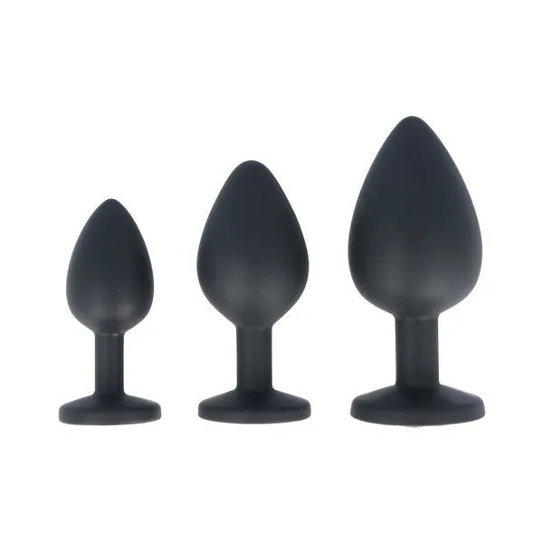 Anal plug Virgite Black Silicone Set 3 Pieces