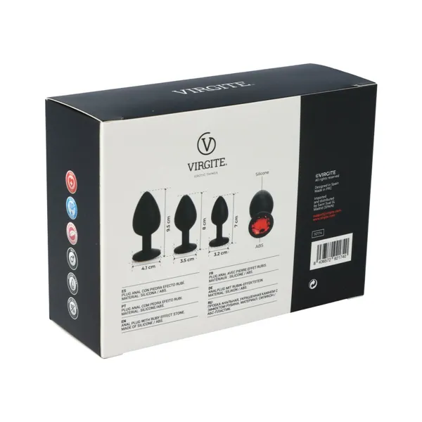 Anal plug Virgite Black Silicone Set 3 Pieces