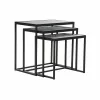 Komplekts ar 3 galdiņiem DKD Home Decor Melns 58 x 36,5 x 53,5 cm