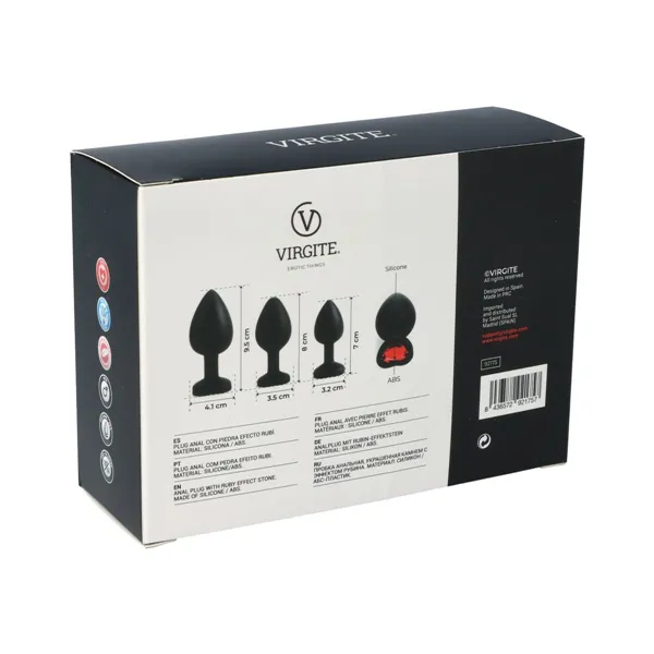 Anal plug Virgite Black Silicone Set 3 Pieces