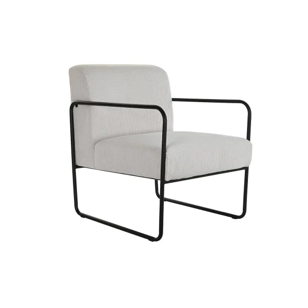 Кресло DKD Home Decor Чёрный полиэстер Белый Железо (64 x 74 x 79 cm)