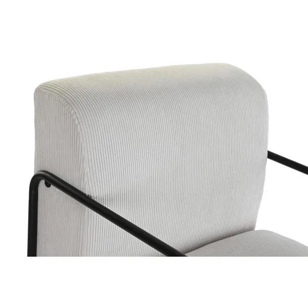 Fotelis DKD Home Decor Juoda Poliesteris Balta (64 x 74 x 79 cm)
