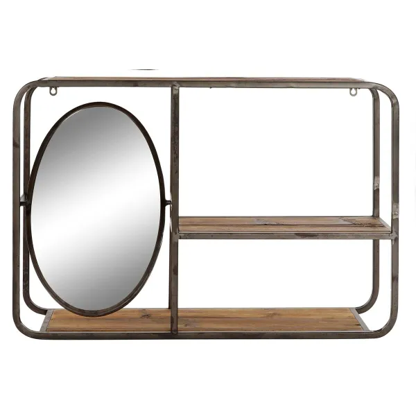 Hyllyt DKD Home Decor Musta Tummanruskea Puu Metalli Peili 73 x 19 x 50 cm
