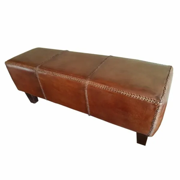 Банкетка DKD Home Decor   Коричневый Алюминий Тик 120 x 46 x 41 cm 120 x 41 x 46 cm