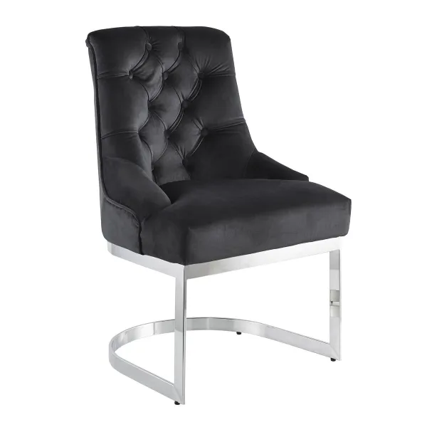 ēdamistabas krēsls DKD Home Decor Melns Sudrabains 60 x 58 x 93 cm