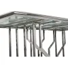 Valgomojo stalas DKD Home Decor Sidabras Stiklas Plienas (180 x 90 x 75 cm)