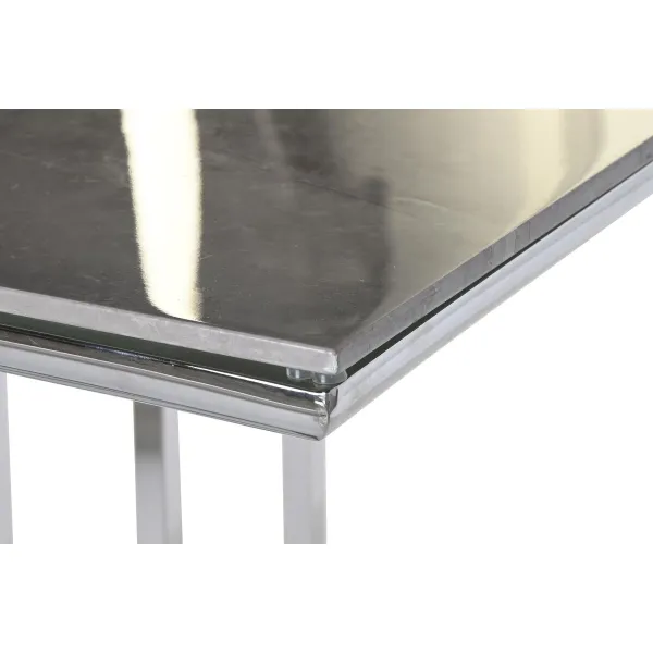 Valgomojo stalas DKD Home Decor Sidabras Stiklas Plienas (180 x 90 x 75 cm)