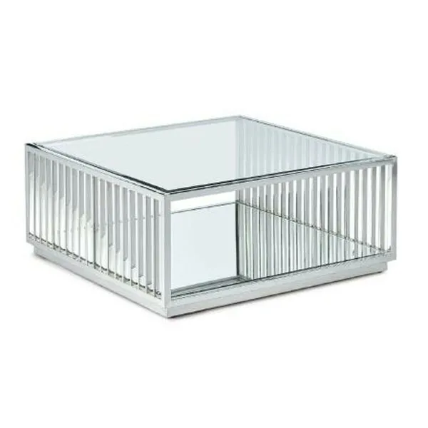 Кофейный столик DKD Home Decor Прозрачный Серебристый Сталь Зеркало 100 x 100 x 45 cm