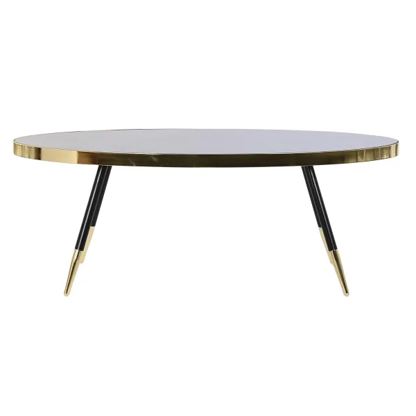 Кофейный столик DKD Home Decor Чёрный Позолоченный Стеклянный Сталь 110 x 50 x 41,5 cm