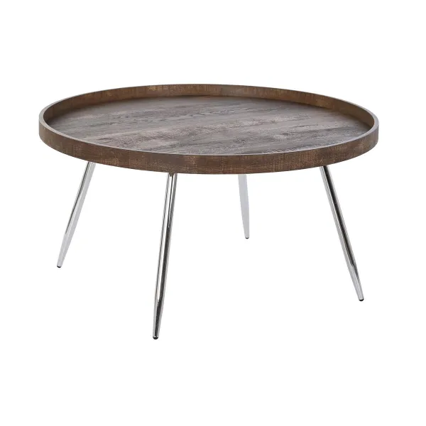Centrālais galds DKD Home Decor Brūns Sudrabains Metāls Tērauds Koks MDF 30 x 40 cm 78 x 78 x 41,5 cm