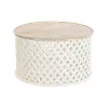 Olohuoneen pöytä DKD Home Decor Valkoinen Luonnollinen Alumiini Mangopuu 81 x 81 x 45 cm