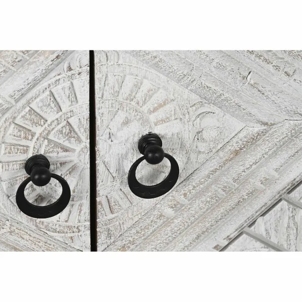 Televizoriaus baldai DKD Home Decor 180 x 40 x 60 cm Juoda Metalinis Balta Mango mediena