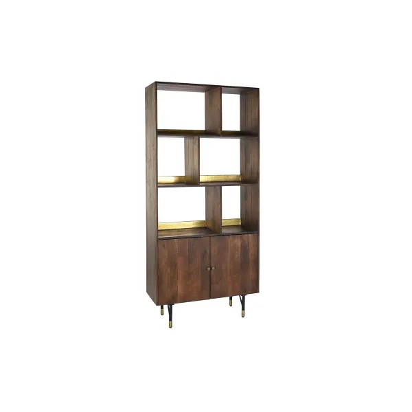 Lentyna DKD Home Decor Juoda Auksinis Metalinis Mango mediena 4 Lentynos (90 x 35 x 200 cm)